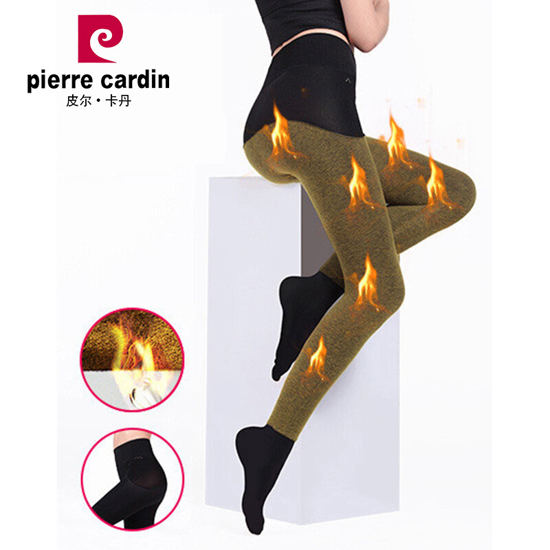 Pierre Cardin warm pants, female 3800D, thickened apple, buttocks, super soft mask, PI fiber, gold, velvet, Bottomwear, black, uniform, and even socks.