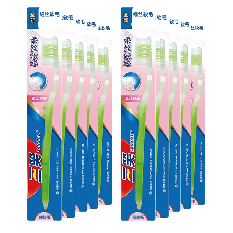 Sanxiao qingbeihu toothbrush 10 pieces of fine and soft hair (random color)