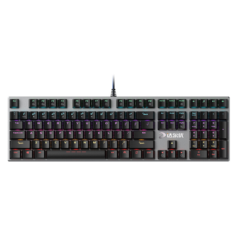 Dareu 108 key light mixing version 108 key mechanical alloy light mixing version game backlight mechanical keyboard Black Silver Black axis Jedi survival eating chicken weapon
