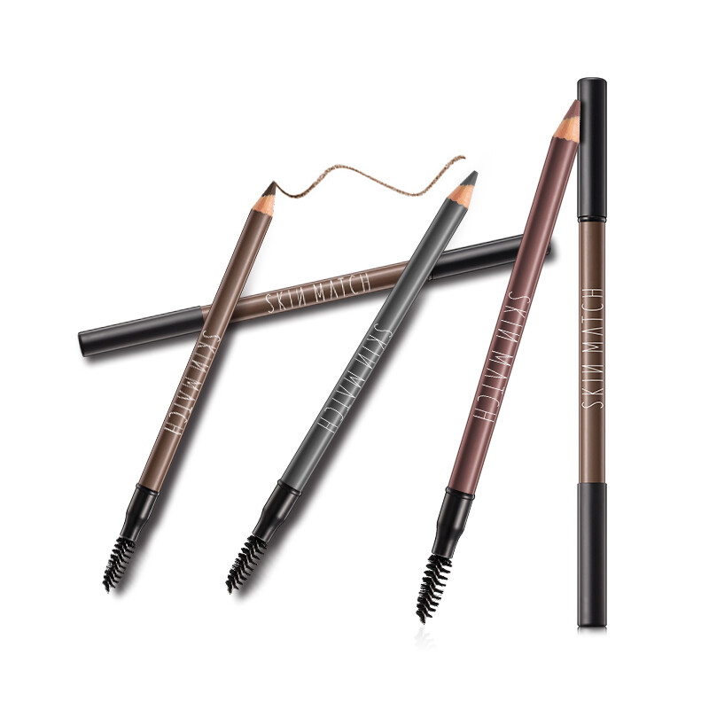 Skinmatch wonderful pen Shenghui classic eyebrow pen 1.3g (dark brown) (with brush eyebrow pen, waterproof and sweat proof, natural and lasting, no halo, no discoloration, bright pink eyebrow)
