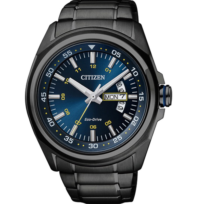 Citizen Watch optical kinetic energy deep sea blue disc double calendar with luminous three discount men's watch aw0024-58lb