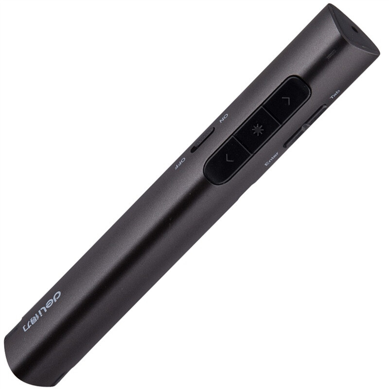 Deli 2801 rechargeable portable page turning pen / ppt page turning pen / laser page turning pen / wireless demonstrator black and red light