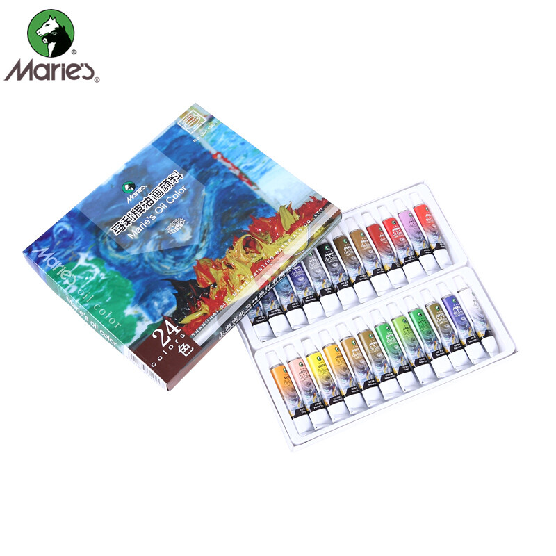 Marie's oil painting pigment 12ml aluminum tube oil painting special color pigment 24 boxes o-2024