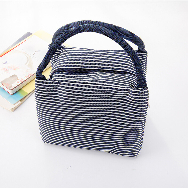 Bangini fresh-keeping lunch box Bento bag Bento bag rice bag multifunctional portable cold insulation bag with aluminum film storage bag cold preservation green stripe