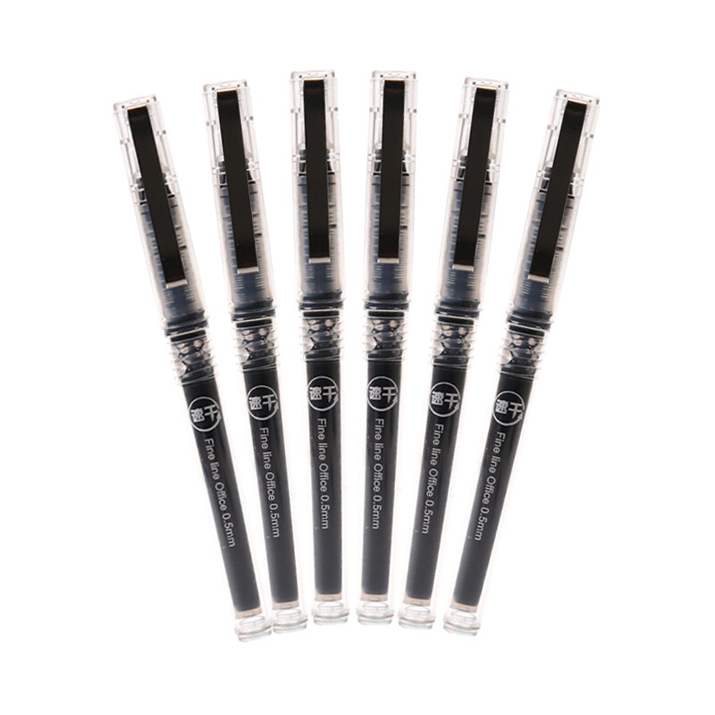Chenguang (M & G) quick drying 0.5mm black straight liquid full needle neutral pen signature pen 6 pens / box arp41805