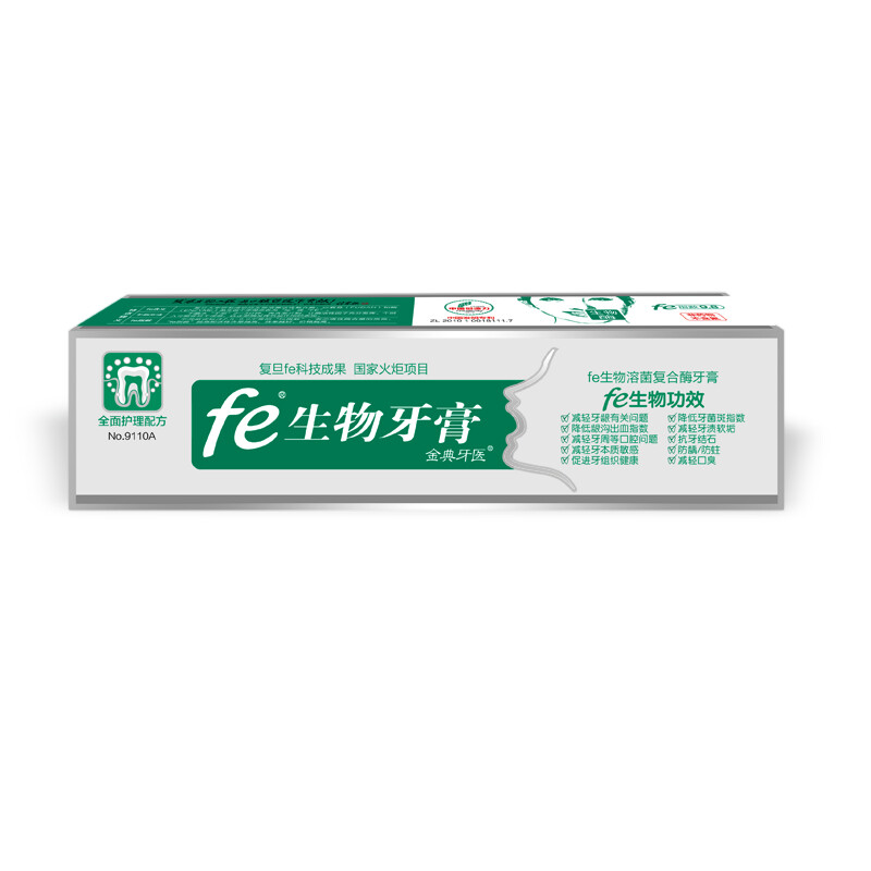 Fe Jindian dental biological enzyme dry brush toothpaste 220g, enzyme index 9.8, refreshing tea flavor