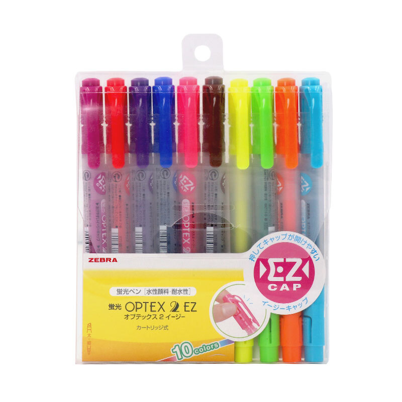 Japanese zebra brand (zebra) 10 color double head fluorescent pen marker double head marker wkt11-10c is imported with original packaging