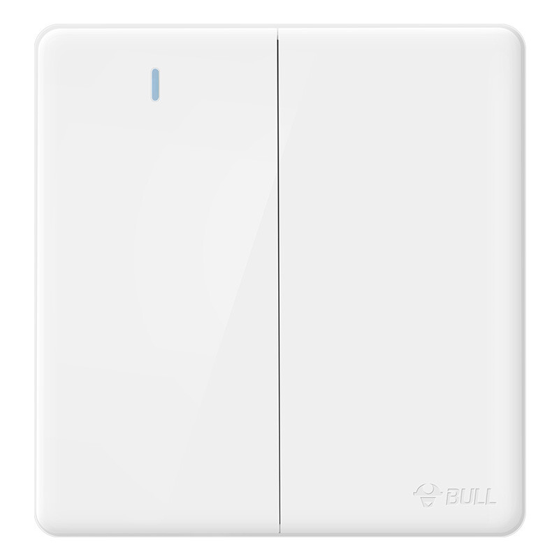 Bull switch socket G28 series two position double control with fluorescent switch 86 panel g28k212 Pearl White concealed installation