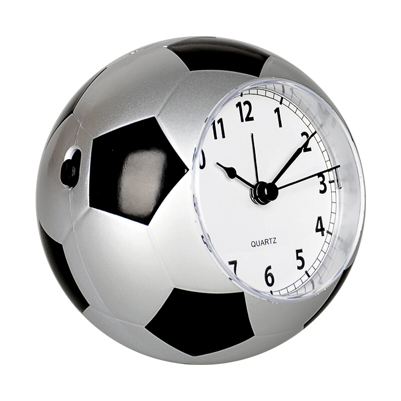Hanse creative children's alarm clock student mute bedside clock fashion personalized alarm watch cartoon music clock football modeling small table clock ha09 Silver