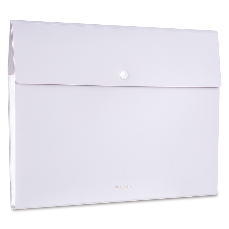 Deli lesu series 8-grid snap file package business package new student office PP organ package style gray 72456