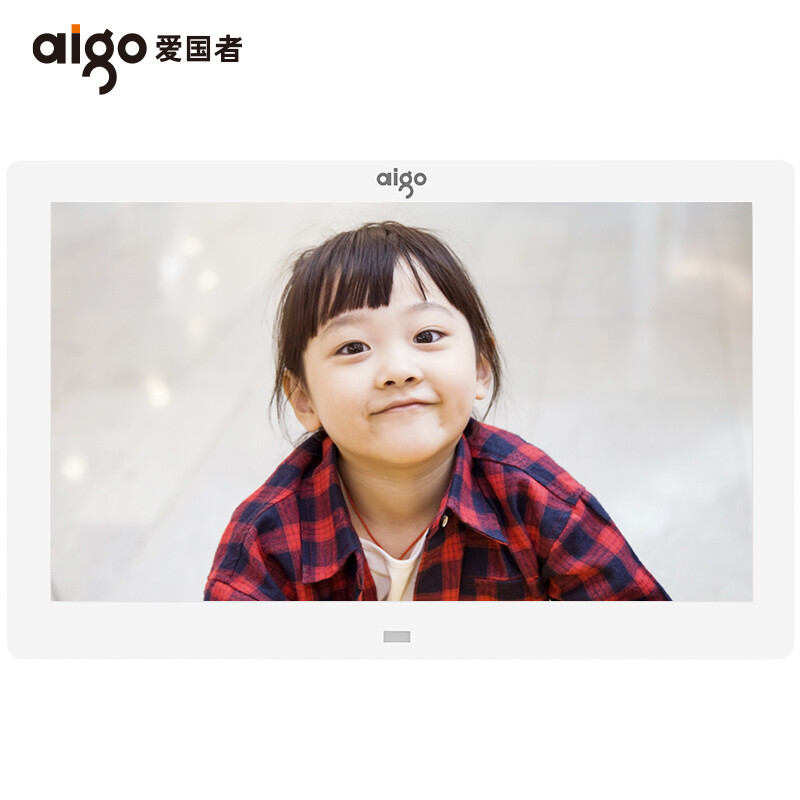 Aigo digital photo frame dpf83 (Widescreen) 8-inch high-definition electronic photo album smart home supports video music SD card / USB flash disk in-line Pearl White
