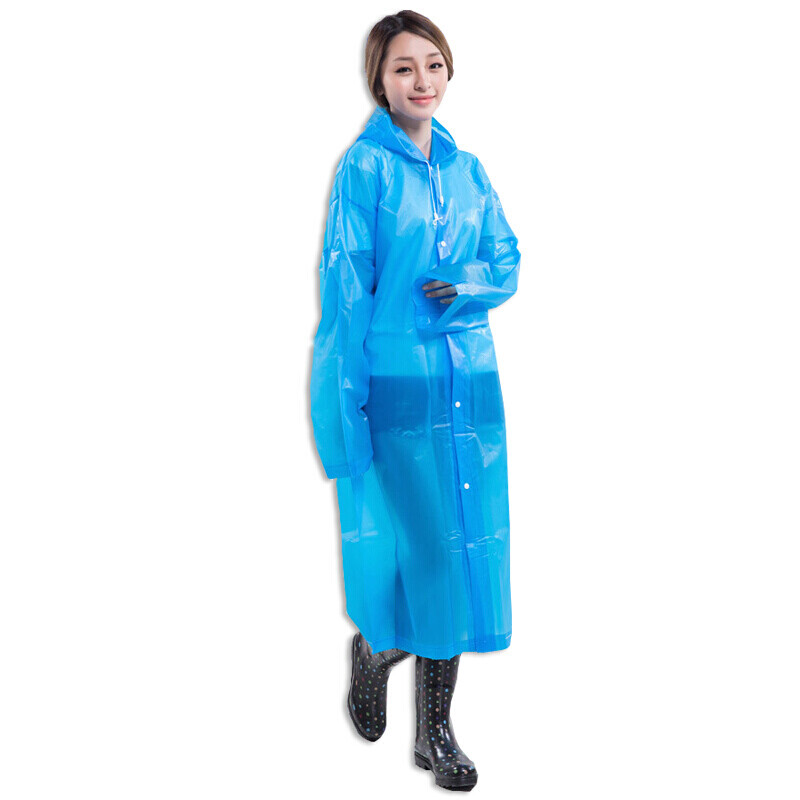 Savage tribe raincoat female thickened raincoat male hiking adult raincoat outdoor raincoat fishing raincoat non disposable reusable long Hat Blue
