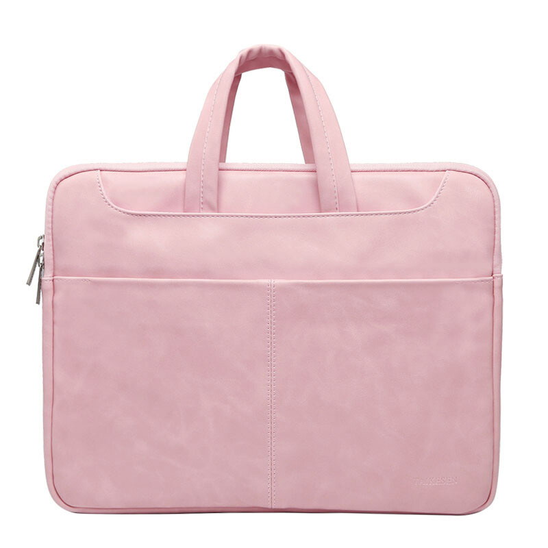 Taikesen Leather Laptop bag is suitable for Apple 15 Lenovo millet ASUS Acer HP DELL and other 14 inch Laptop elegant powder