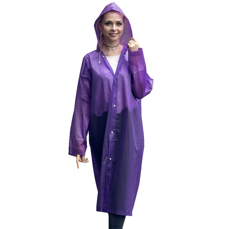 Savage tribe raincoat thickened non disposable purple adult raincoat poncho single person outdoor hiking reusable men's and women's long hat
