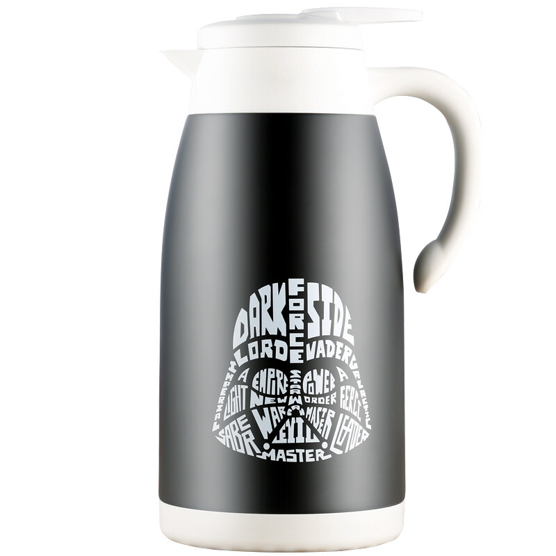 Haers thermos household kettle stainless steel thermos large capacity Hot Water Bottle Thermos 2000ml black