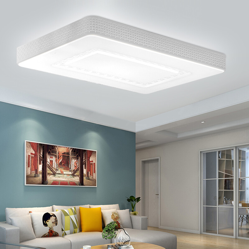 NVC led ceiling lamp living room lamp fashion simple dining room lamp rectangular three color split control 108W