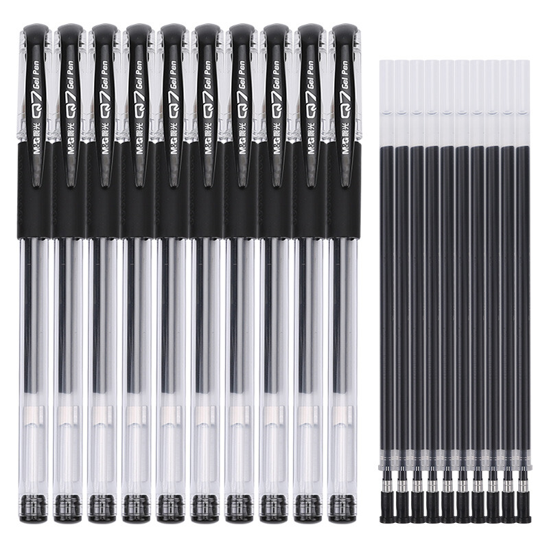 Chenguang (M & G) Q7 black 0.5mm neutral pen signature pen water pen set (10 pens + 10 cores) hagp0907