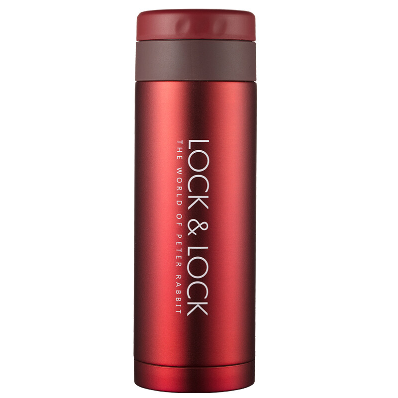 Lock & Lock simple vacuum thermos cup student mark tea separated male and female stainless steel stewed water cup red 350ml lhc4128red-pr