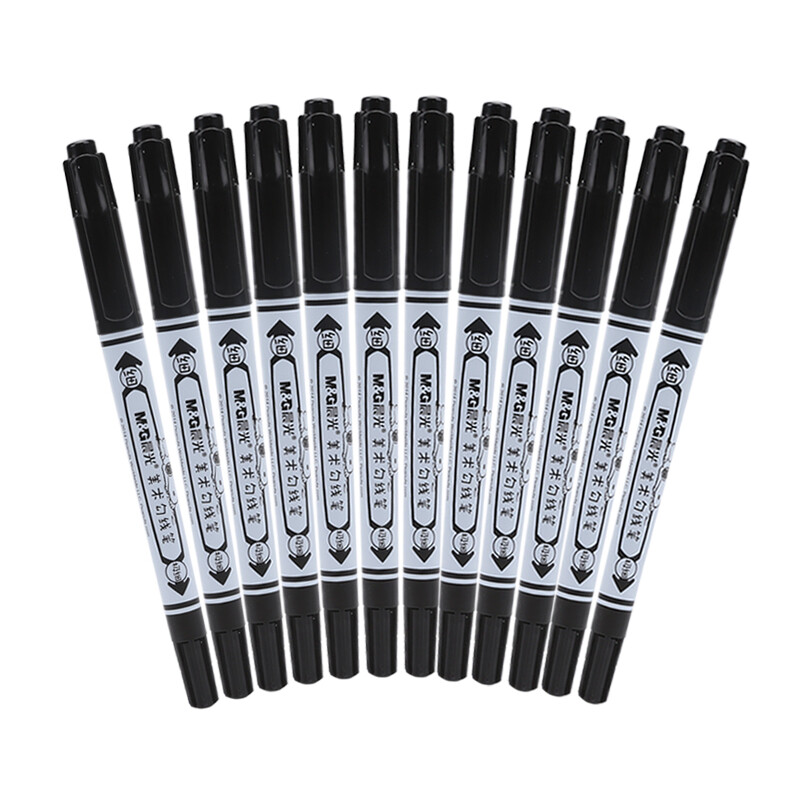 Chenguang (M & G) Snoopy black double headed art line marking pen 12 pieces / box spm21302