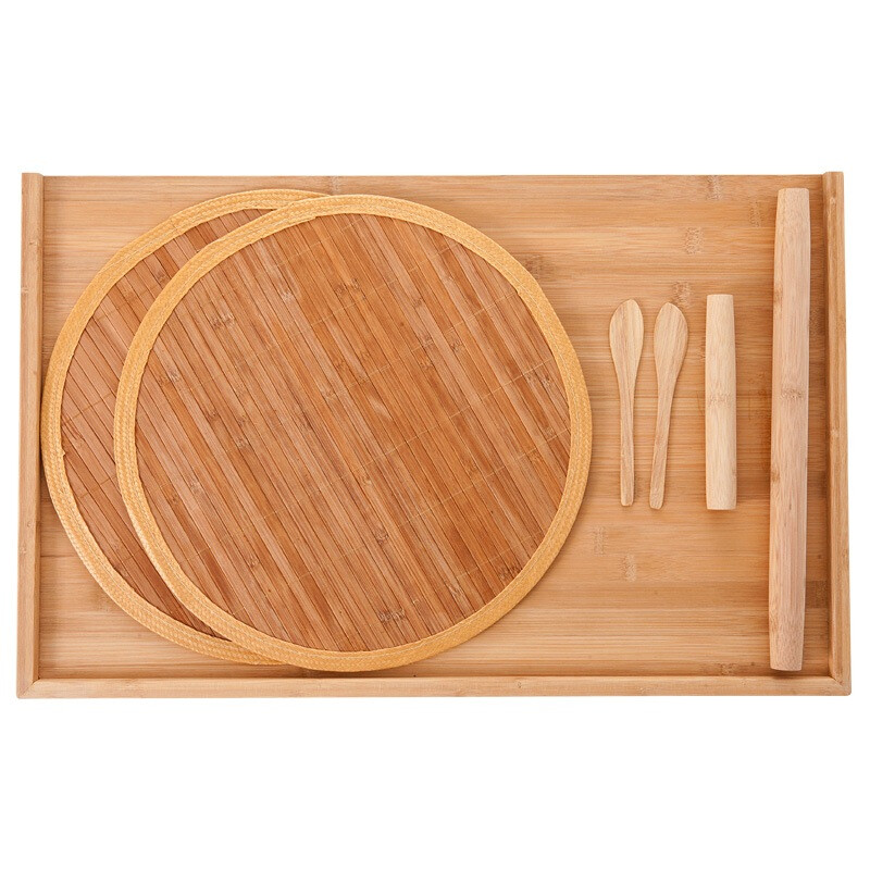 Two gun chopping block large dumpling board rolling plate kneading plate rolling pin dumpling curtain set five piece set zb6916