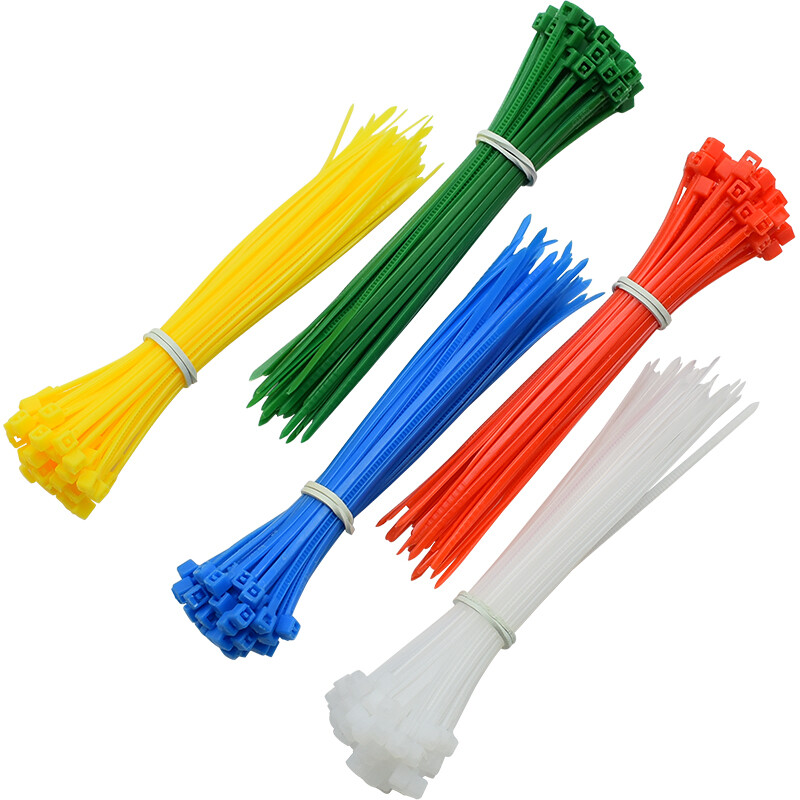 Kafwell self-locking nylon cable tie 1.8 * 100mm Yellow + Green + Red + Blue + white, 50 pieces each, ot2716g
