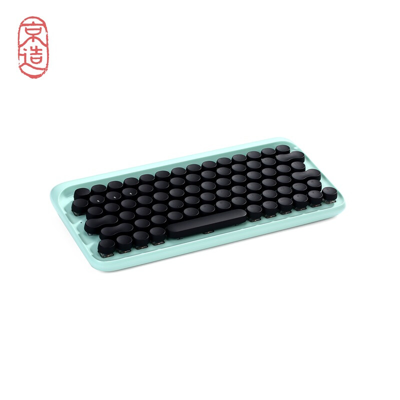Beijing made Bluetooth mechanical keyboard MAC office notebook wireless mobile phone Keyboard iPad green axis keyboard Bluetooth version - Blue