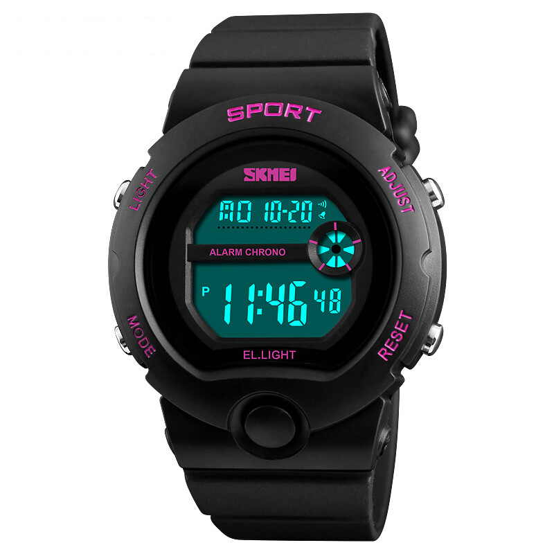 Time beauty skmei watch women's sports watch multifunctional middle school students' children's electronic watch 1334 rose red