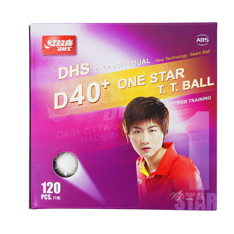 Red double happiness DHS top white one star table tennis training ball large package 120 pieces