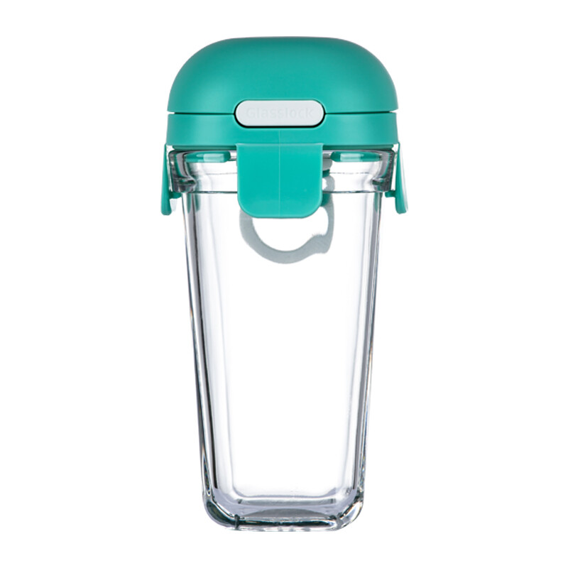 Glasslock Korea imported tempered glass cup square water cup tea cup rc701 ice cream green / 380ml