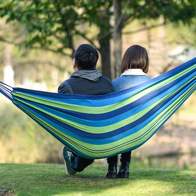 Mobigarden single beach camping leisure swing thickened camping hammock outdoor picnic barbecue hanging rope nxlqu71001 sky blue