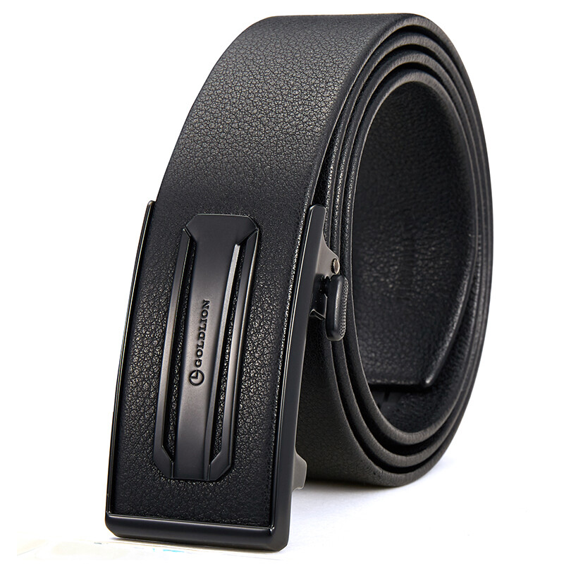 Goldlion men's belt automatic buckle leather gift box belt men's casual youth inner buckle trouser belt mpc81062-1191 125-130cm