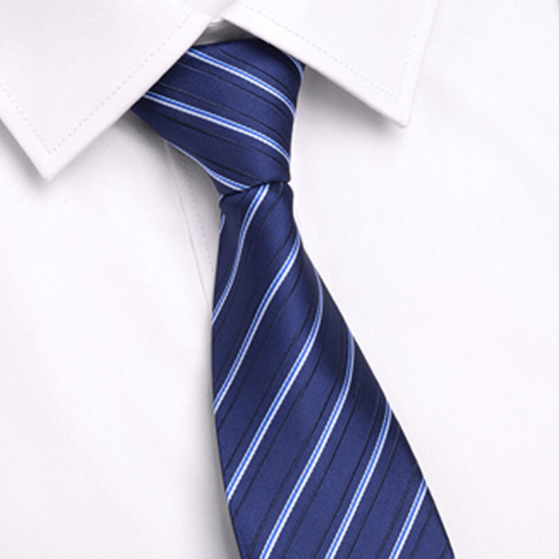 Glo-story ZIPPER TIE men's business formal dress fashion tie gift box mld824064 blue fine twill