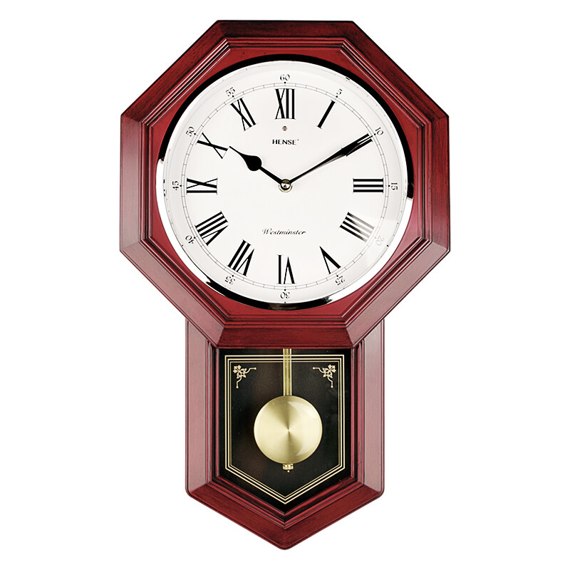 Hanse European living room pendulum clock creative silent wall clock retro gossip clock classic atmospheric wall watch household decorative quartz clock hp22 mahogany
