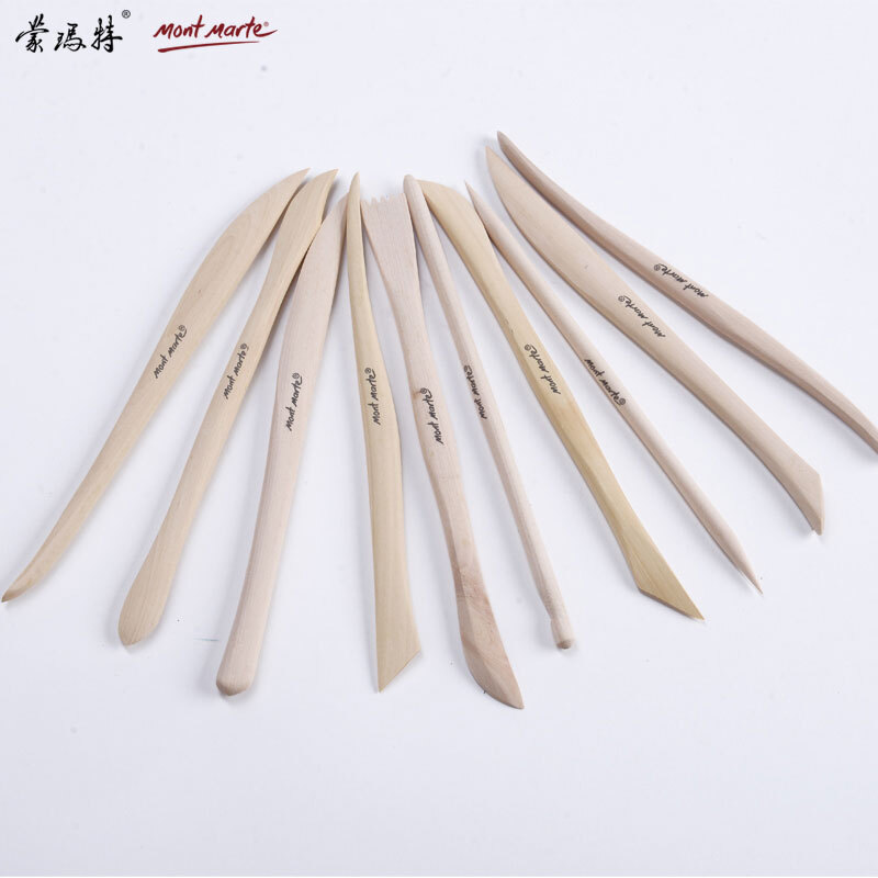 Montmarte, Australia wood clay tool knife soft pottery sculpture material 10 piece set mmsp0003