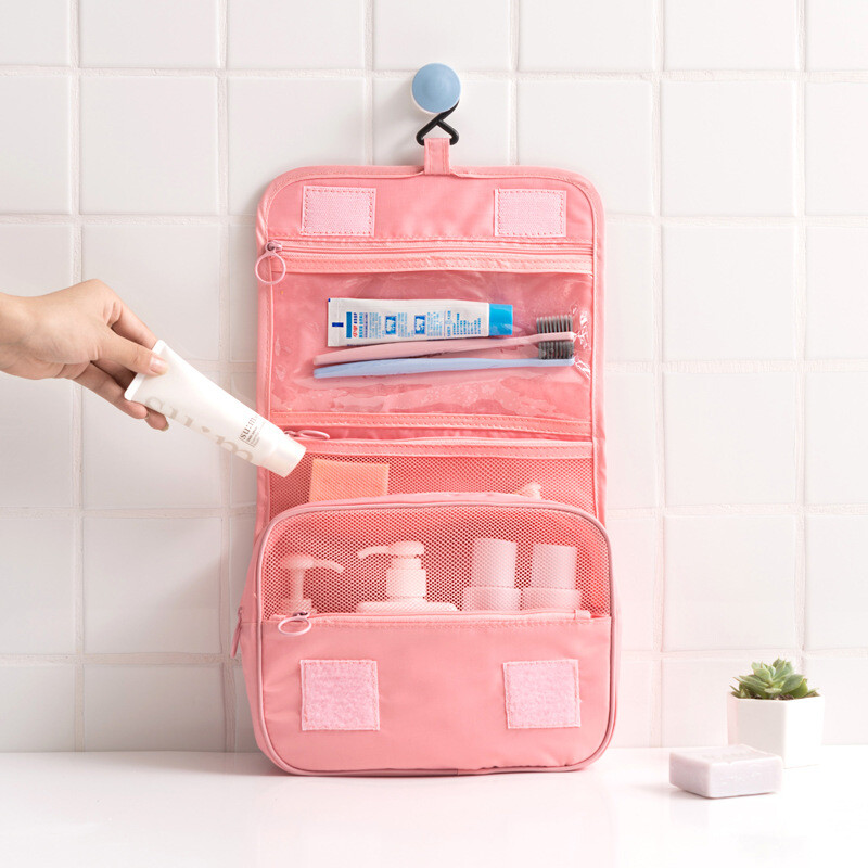Wolf Walker travel storage bag washing bag men's business travel bathing bag women's portable waterproof multifunctional cosmetic bag lxz-7003 Pink