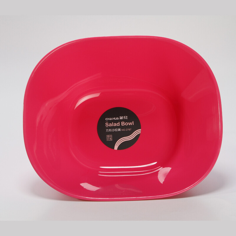 茶花（CHAHUA） 茶花水果盘果盆客厅沙拉水果盆塑料创意时尚沙拉碗 2789椭圆颜色随机3个