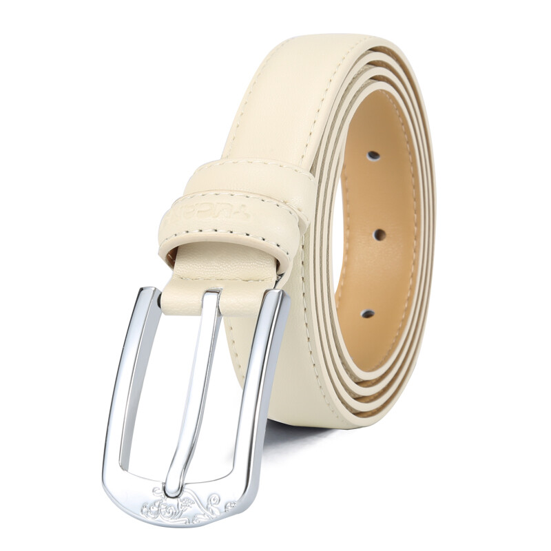 Woodpecker (Tucano) women's belt fashion trend women's needle buckle cowhide waist belt wdb0781a-88w3 off white