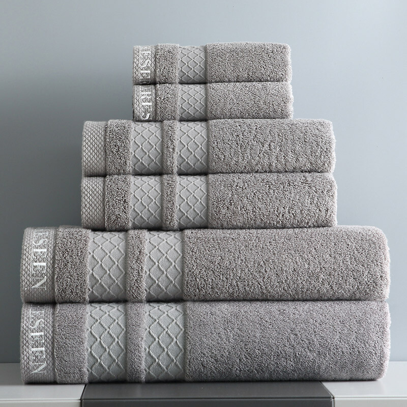 Kangerxin five-star hotel pure cotton large bath towel all cotton strong water absorption soft skin friendly adult men's and women's general thickened bath towel gray 700g 150 * 80cm