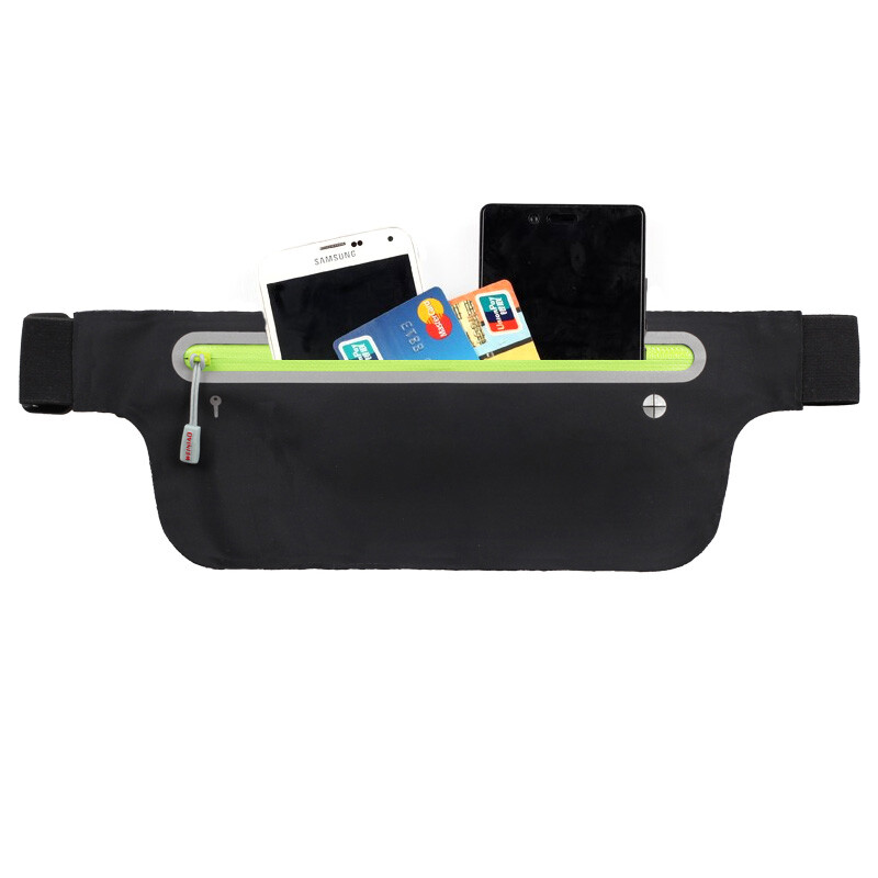 CHUANNUO waist bag running sports waist bag leisure sports bag black 3601