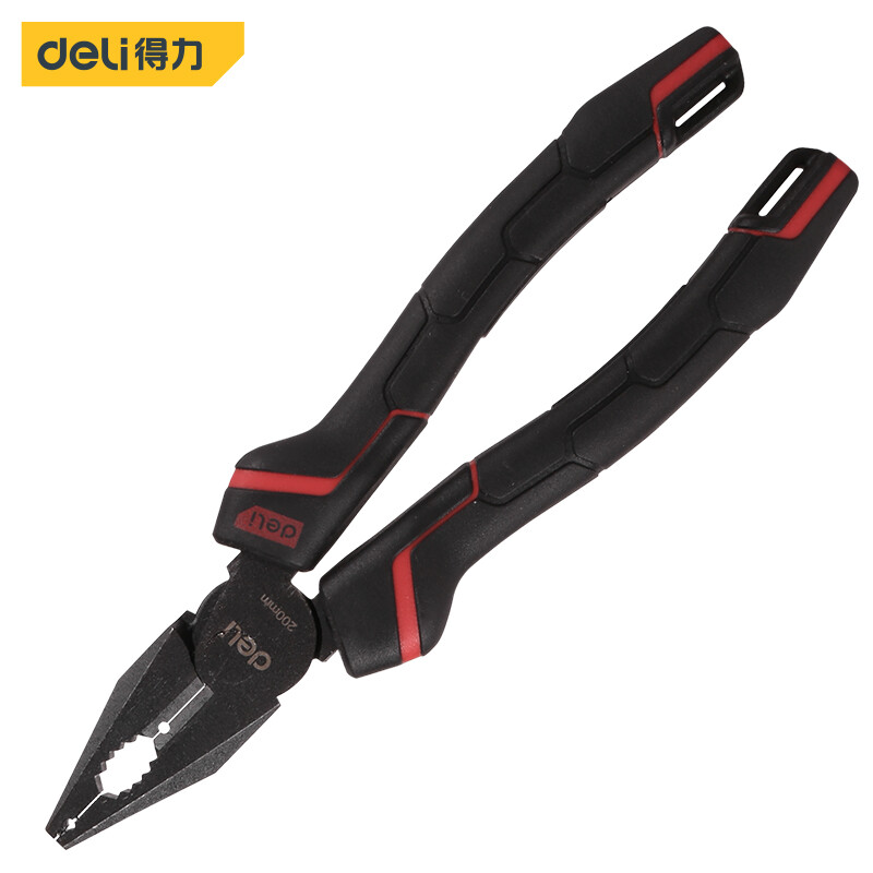 Deli labor-saving steel wire pliers 60 chrome vanadium steel vice multifunctional flat jaw pliers wire cutting pliers 8 inch dl0005