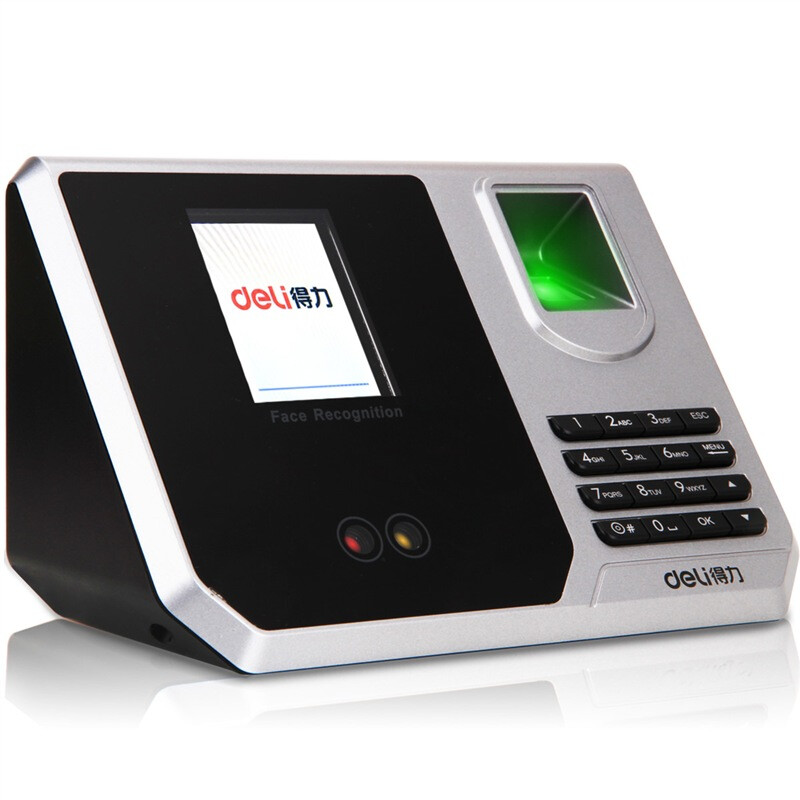 Deli 3959 fingerprint and face recognition attendance machine mixed recognition punch in machine real person voice / free software installation