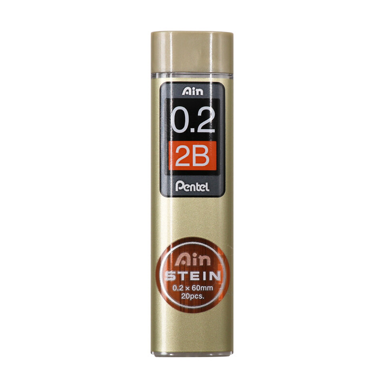 Pentel 0.2mm automatic lead is not easy to break, and the movable pencil lead is smooth and clear c272w 2B 2 tube / bag