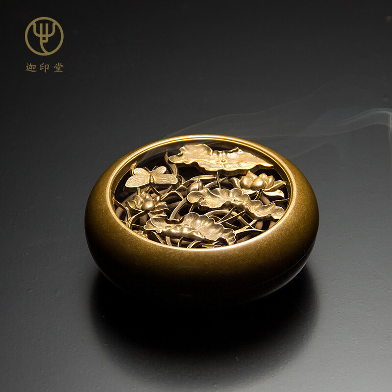 Jiayin hall antique Xuande incense burner gift box with aloe pan incense household incense burner sandalwood burner lotus rhyme breeze