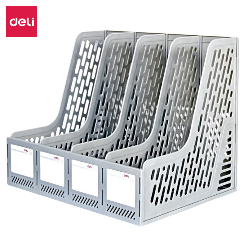 Deli 9846 solid and durable Quad file frame / file basket gray