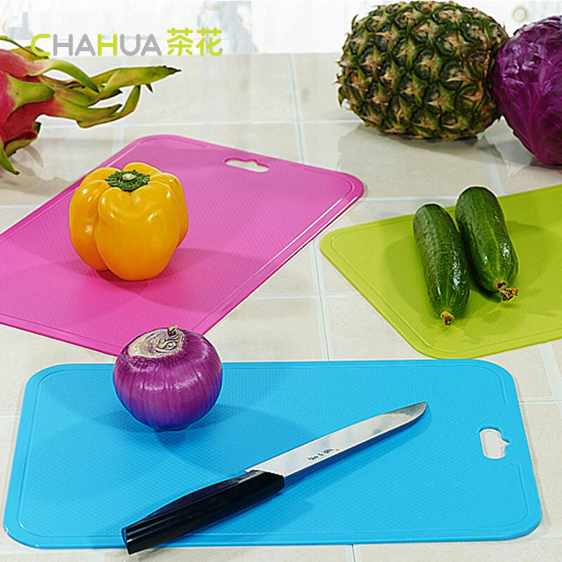 茶花（CHAHUA） 茶花厨易炫彩砧板方形塑料菜板加厚案板塑料制品06201K （颜色随机）2个装