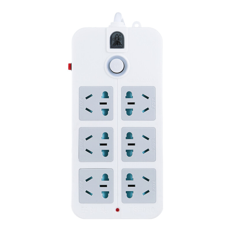 Bullet head ts-010 6-position 1.8m child protection door power socket / plug bank / patch panel / wiring board / trailing board / patch panel overload protection master switch