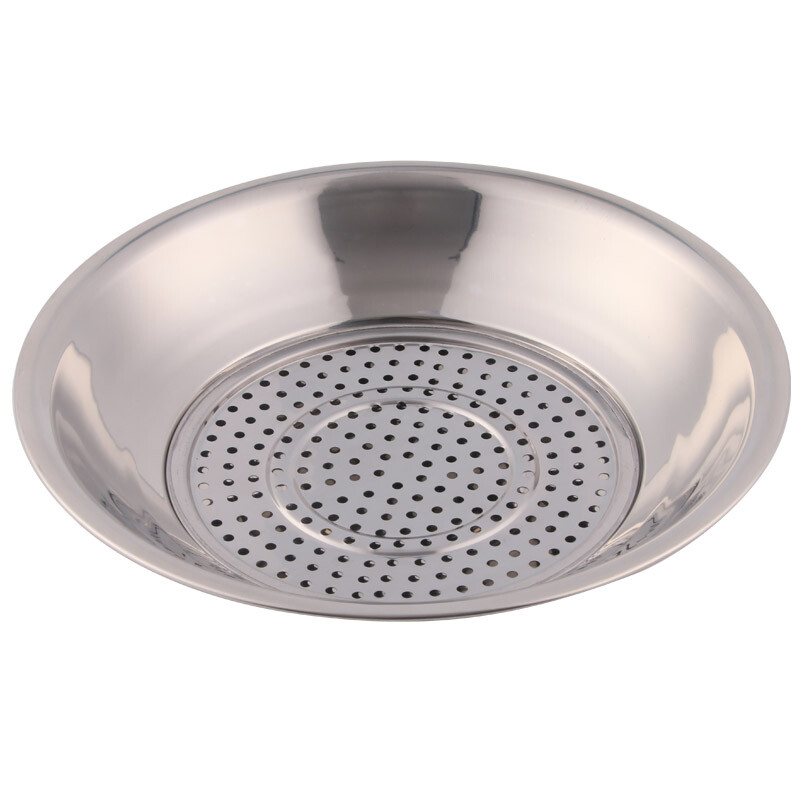 Baijie dumpling tray two-piece set round drain double-layer Tray Dish large dumpling tray stainless steel steaming tray cp-125