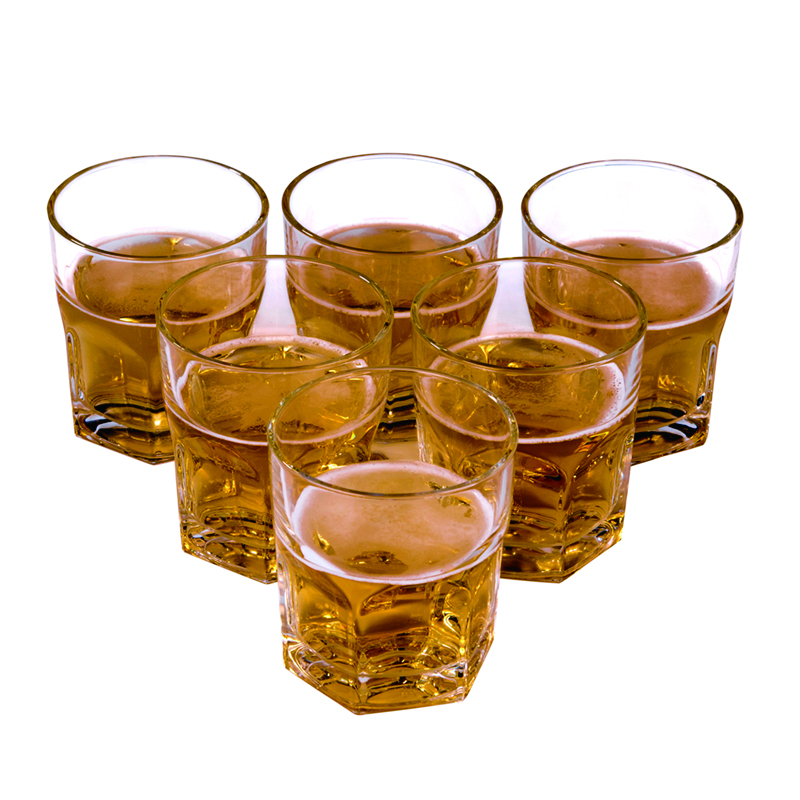 Jieyajie wine cup glass wine cup (278ml) liquor cup glass beer cup set (6 pieces)