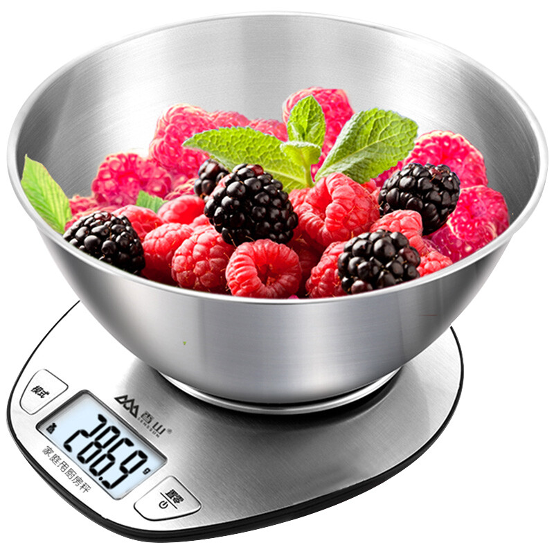 Xiangshan kitchen scale household baking electronic scale kitchen scale 0.1g precision stainless steel jewelry small scale ek518 (silver with plate)