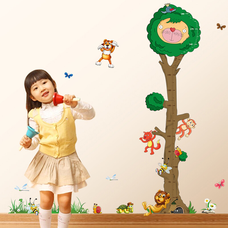 Cuttlefish height sticker cartoon tree 2593 upgraded children's room children's baby height measurement Sticker Removable living room bedroom decoration lovely cartoon wall sticker classroom wall self-adhesive